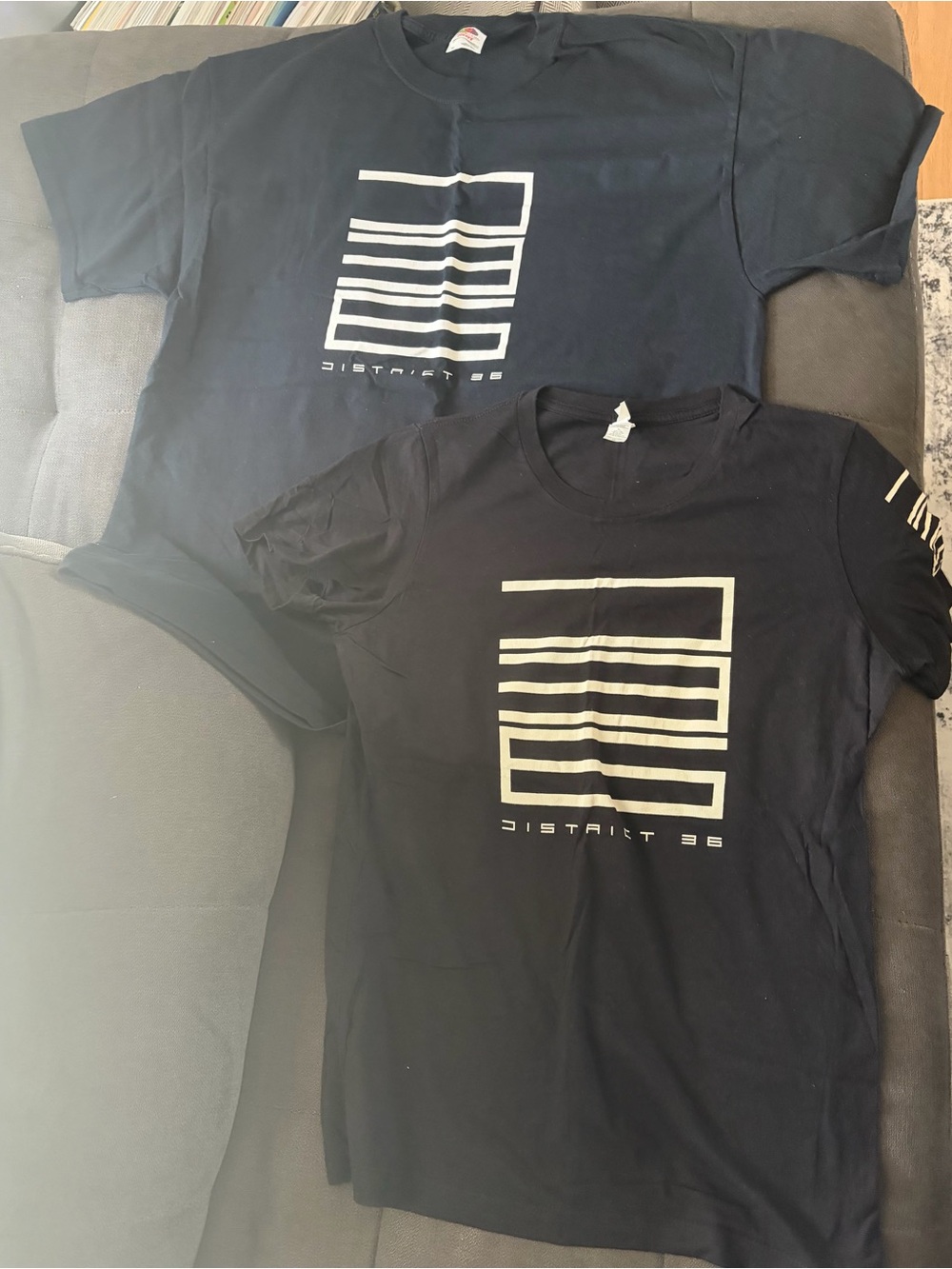 District Black Tee with White Geometric Logo Matching His/Hers XL/M